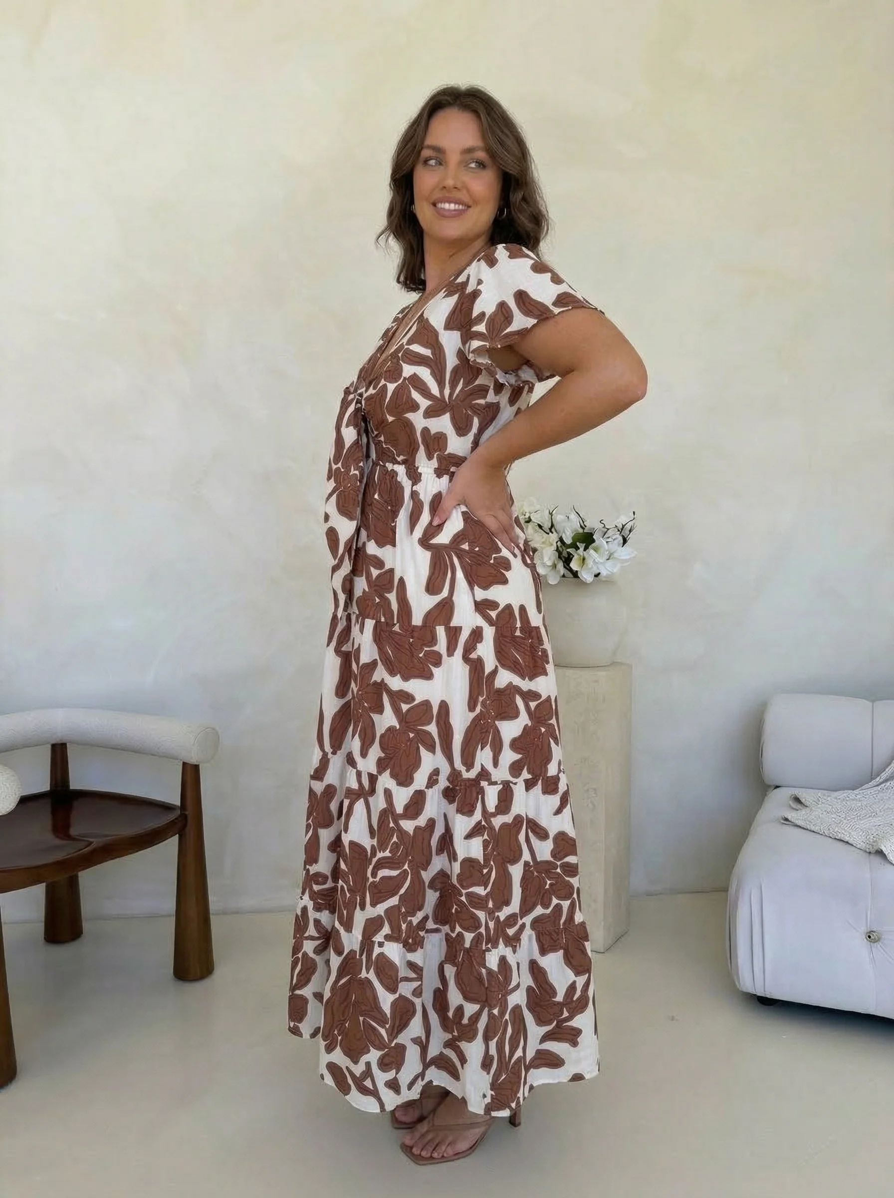 Lily Maxi Dress - Clove Print - Image 4