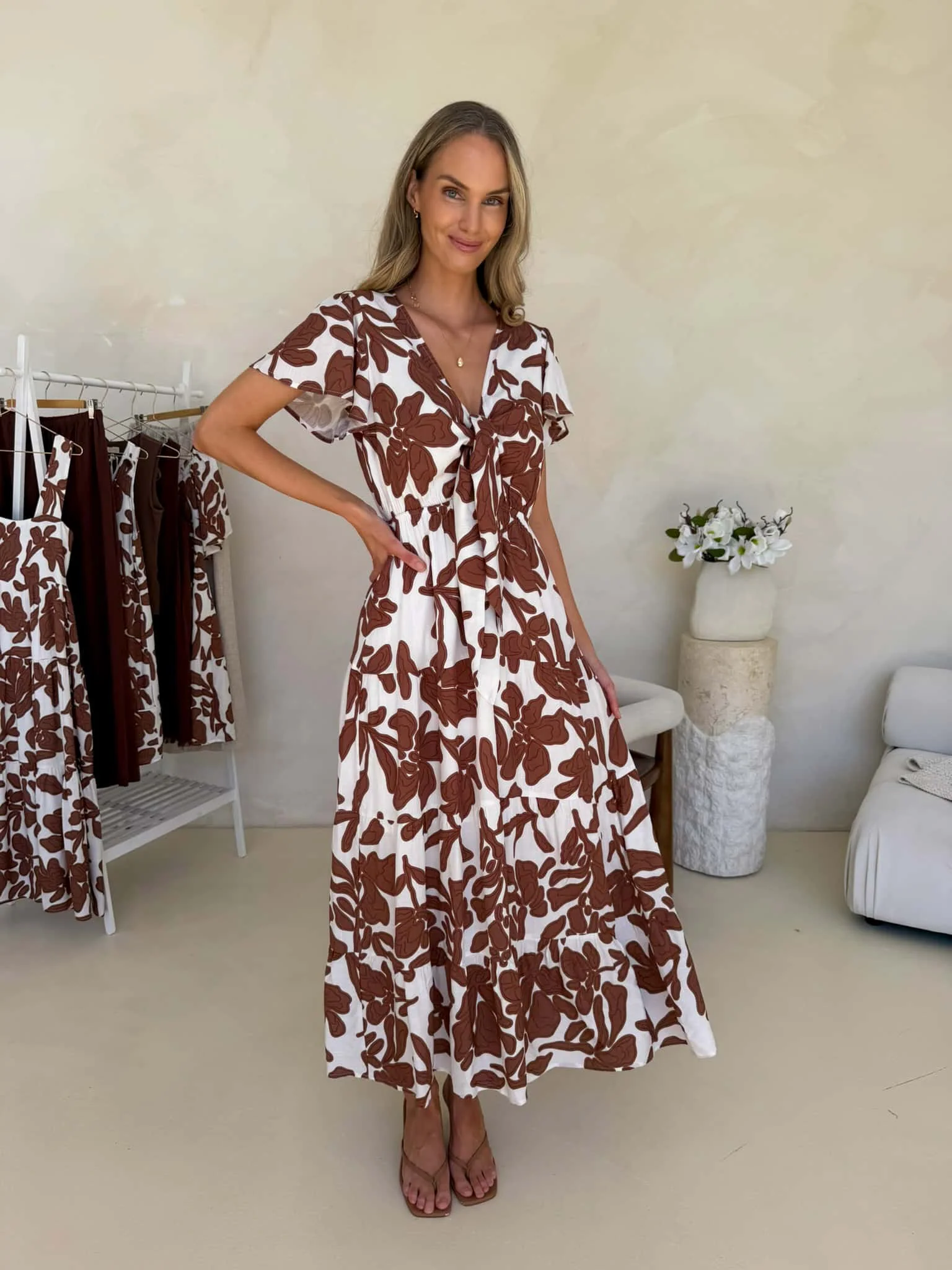 Lily Maxi Dress - Clove Print - Image 9